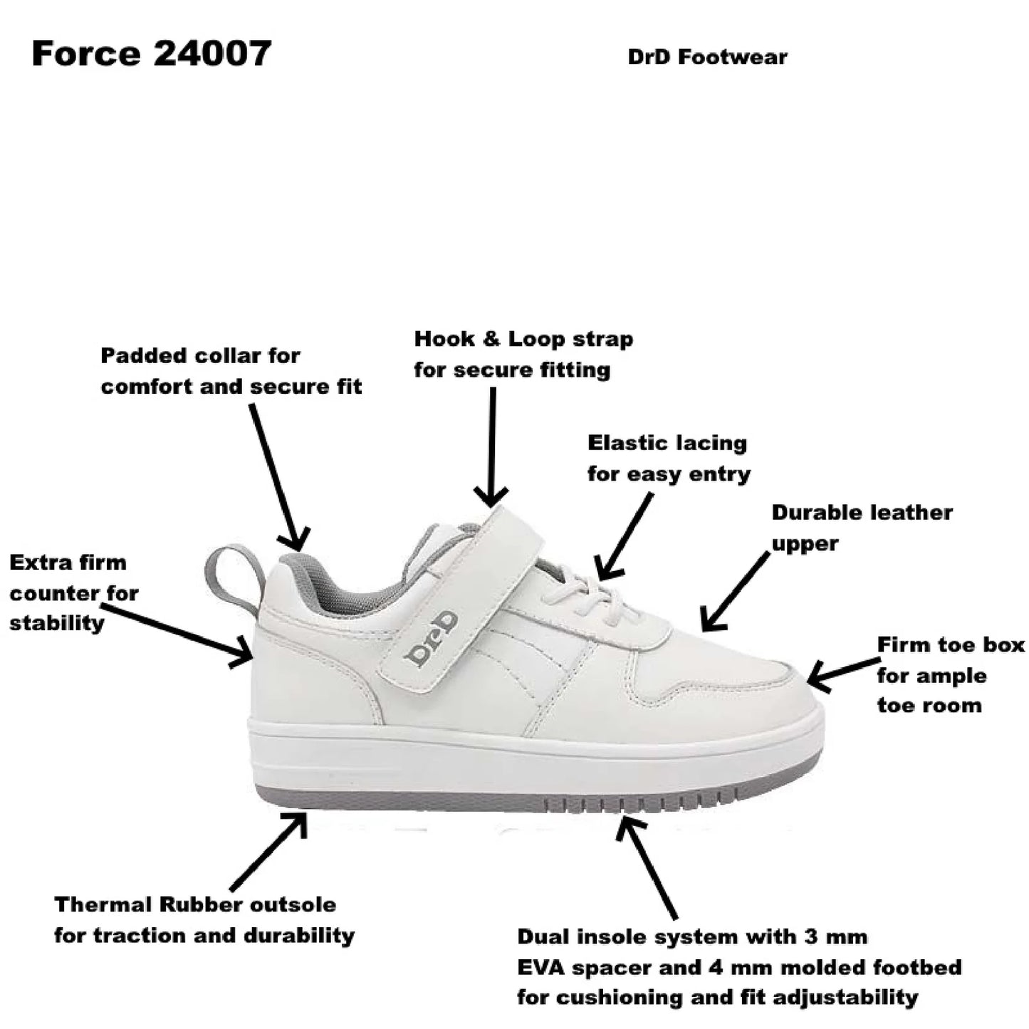 DrD Kid Force Sneaker (White)
