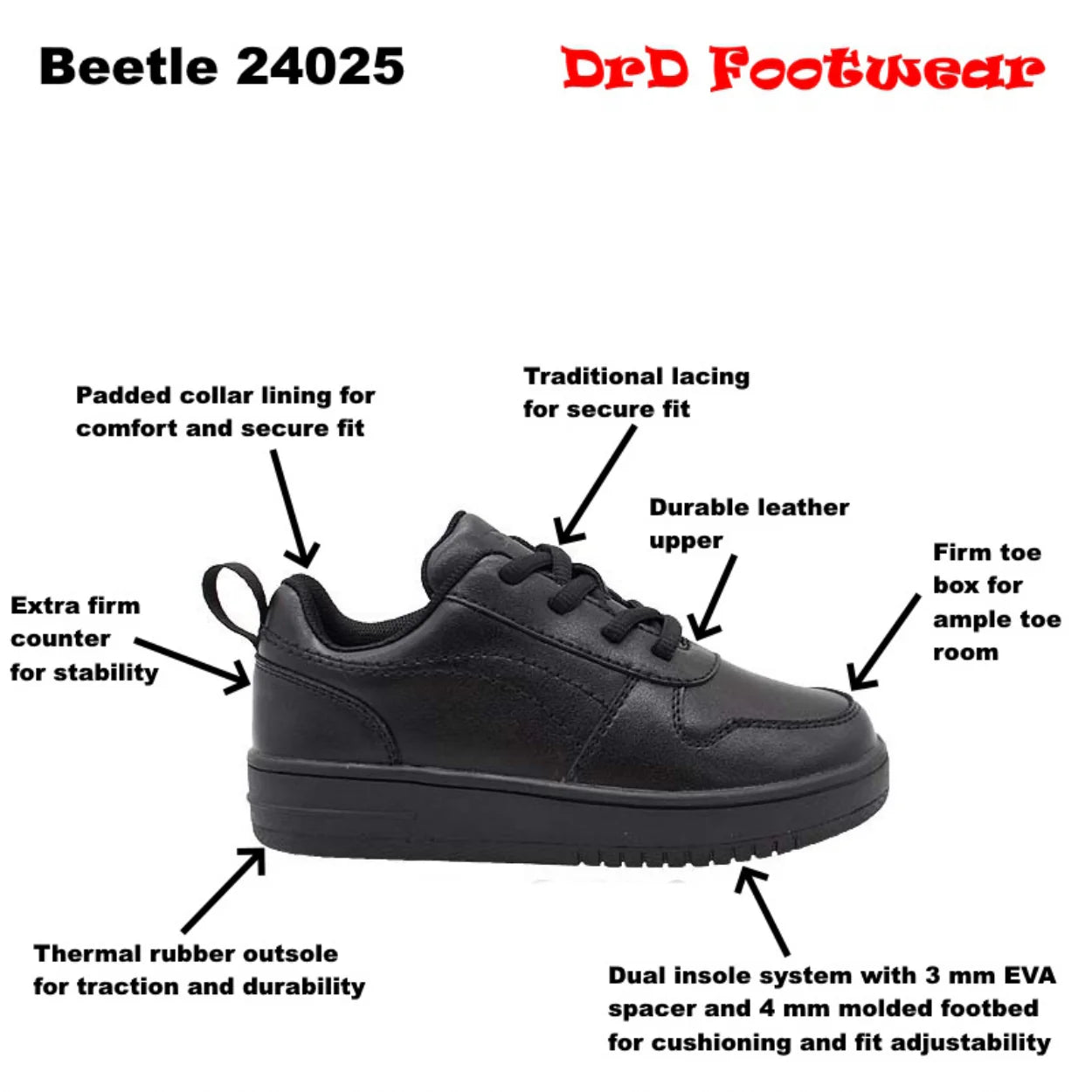DrD Kid Beetle Sneaker (Black)