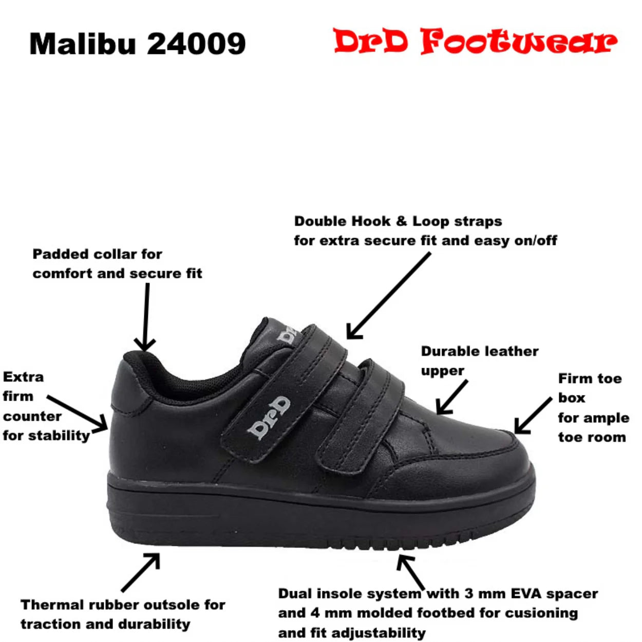 DrD Kid Malibu Sneaker (Black)