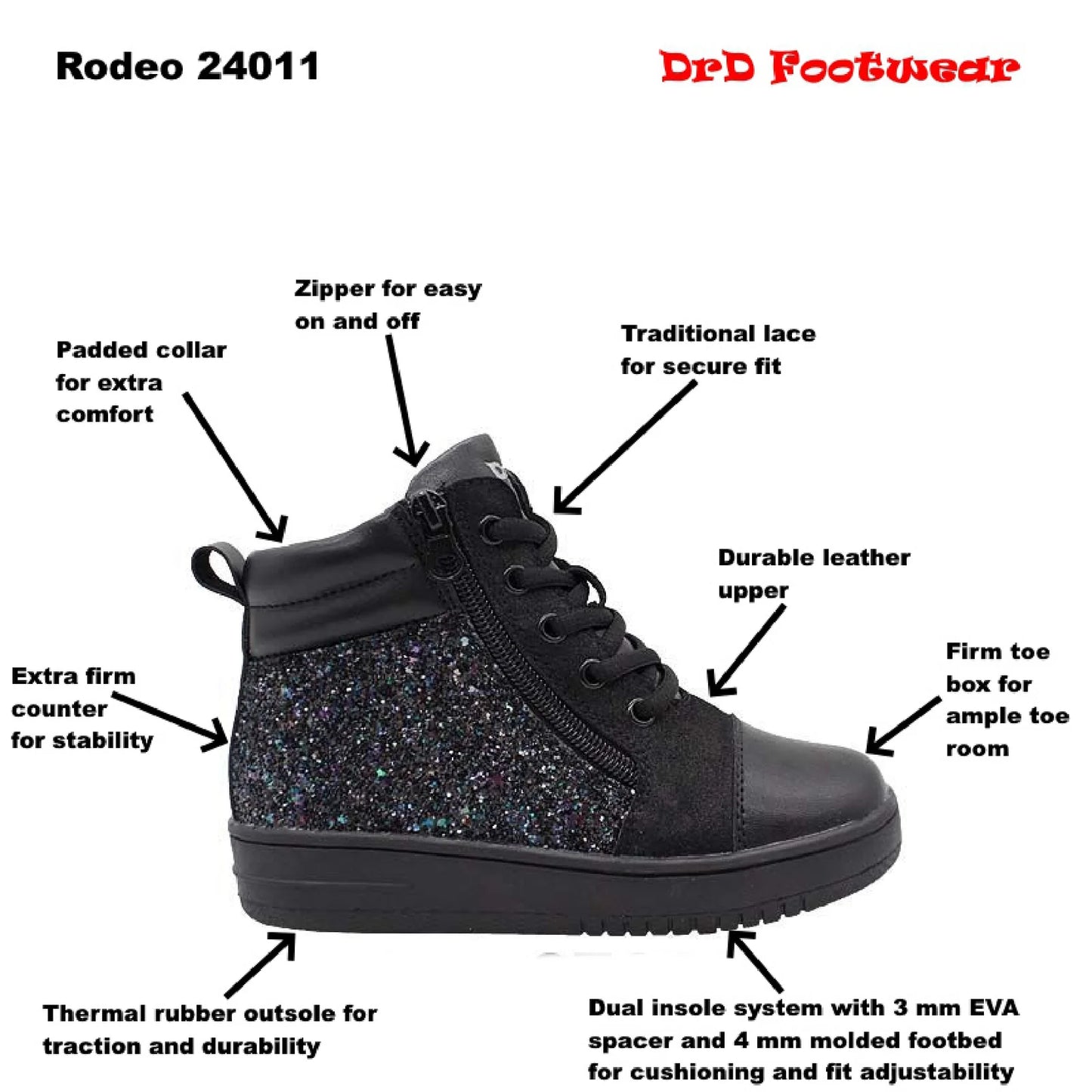 DrD Kid Rodeo High Top Sneaker (Multi Sparkle)