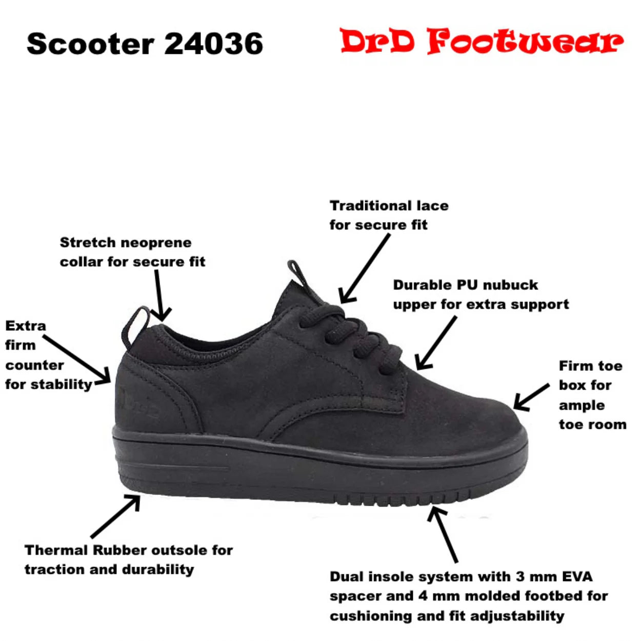 DrD Kid Scooter Sneaker (Black)