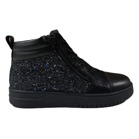 DrD Kid Rodeo High Top Sneaker (Black Sparkle)