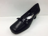 ss women's extra wide width sheepskin leather dress pump fits perfectly with any wardrobe style. This cute ladies 1.5" low heel dress shoe with decorative patent PU bow and trim on a fine leather upper creates the style and look that can be both professional for work and casual for play.